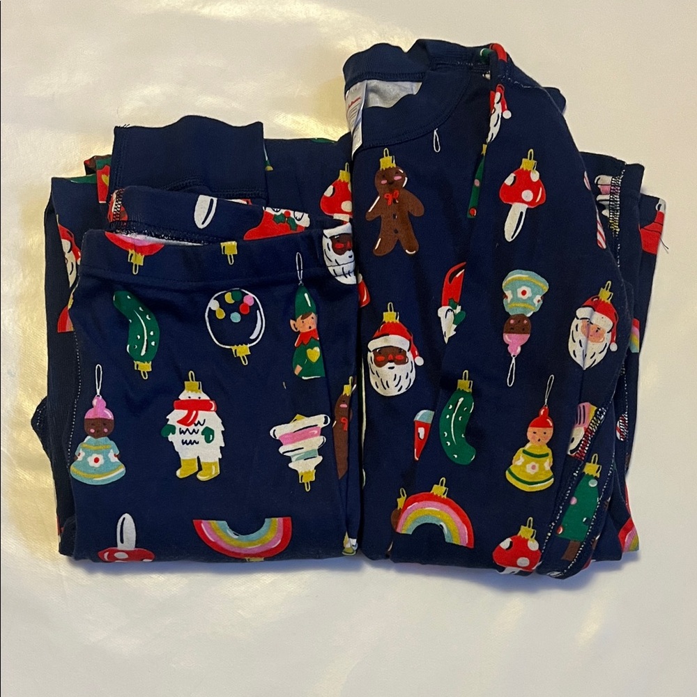 Hanna Andersson Kids Pajama Set - Navy with Holiday Print